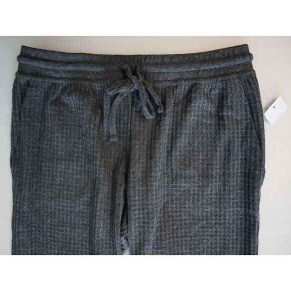 Alfani Women Sz XS Charcoal Gray 2-pc Thermal Waffle-Knit Henley Pajama Set - Picture 10 of 16
